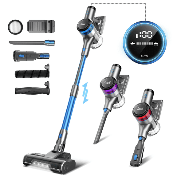 Homadio Cordless Vacuum Cleaner, 400W/30Kpa Vacuum Cleaners for Home, 55Mins Stick Vacuum with LED Display, Wall Mount Charging, 8 in 1 Lightweight Vacuum for Hard Floors Carpet Pet Hair