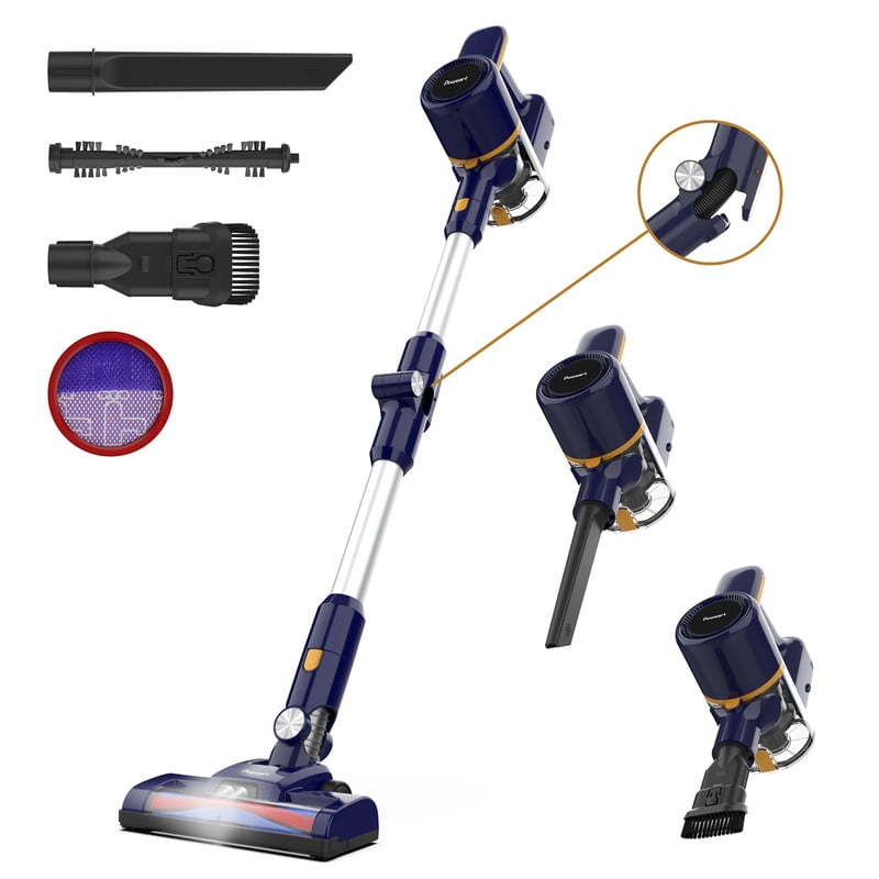 Homadio Cordless Vacuum Cleaner, 6 in 1 Lightweight Stick Vacuum, 2200mAh Quick-Charge, Noise Reduction for Home Pet Hair Carpet Hard Floor