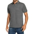 thumbnail image 1 of Homadles Mens polo Shirt Soft Pique polo Tee Solid Casual Short Sleeve Lapel Golf Shirt Dark Grey Size M, 1 of 6