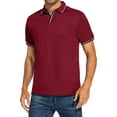 thumbnail image 1 of Homadles Mens polo Shirt Soft Pique polo Tee Solid Casual Short Sleeve Lapel Golf Shirt Wine Size XL, 1 of 6