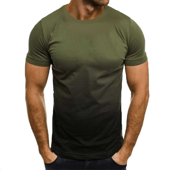 Guzom Soft Style T-Shirt for Men- On Sale Round Neck Green Size L