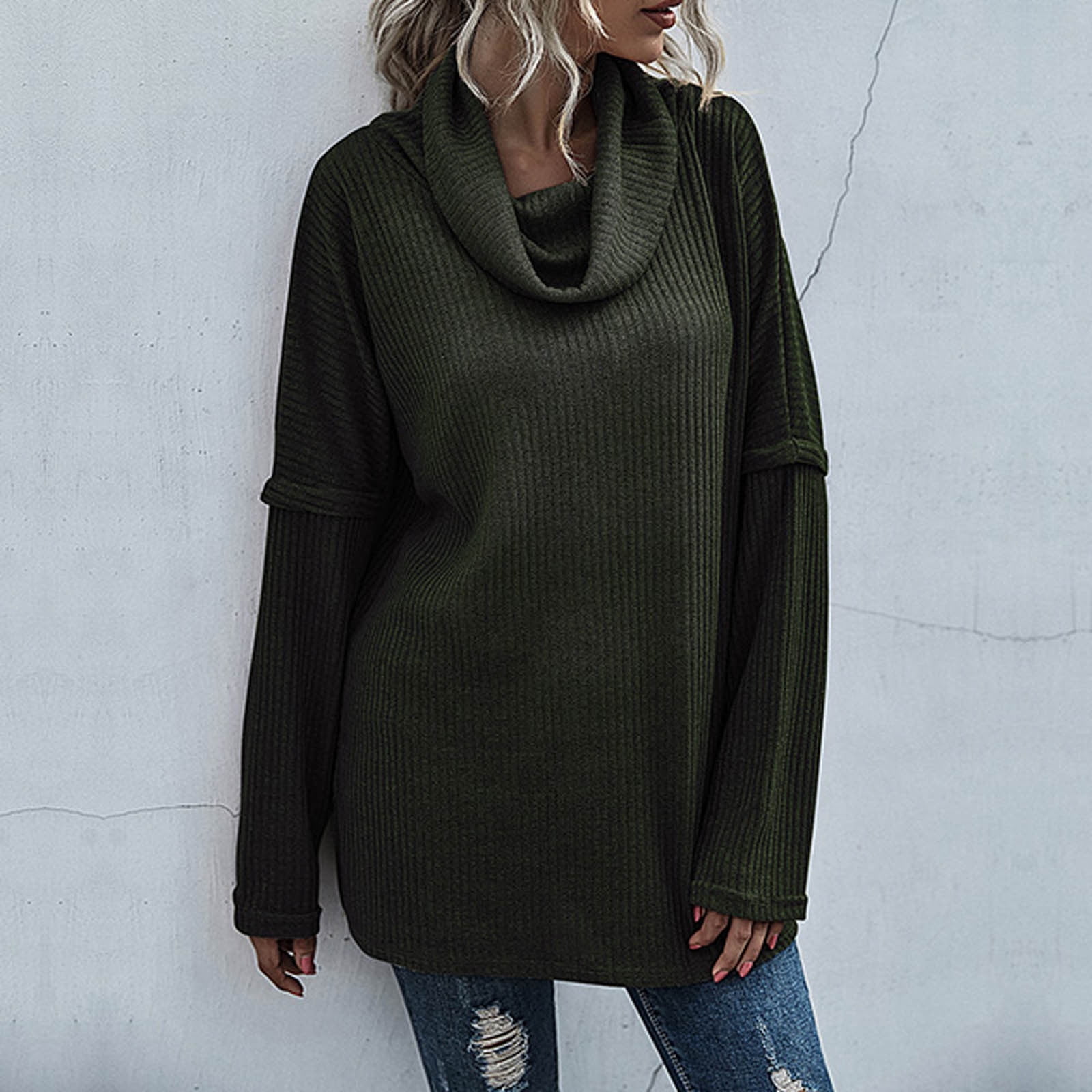 Homadles Women's Classic Sweater Fashion 2023 Sweaters of Female Army