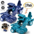 thumbnail image 1 of Homaful 2 Pack Dinosaur Car Toy 2 in 1 Deformation Car for Kids Boys Playing Transform Car Robot Toys Inertial Slide Toy Car for 3 4 5 6 7 8 Year Old Girls Boys Best Christmas Birthday Gifts, 1 of 7