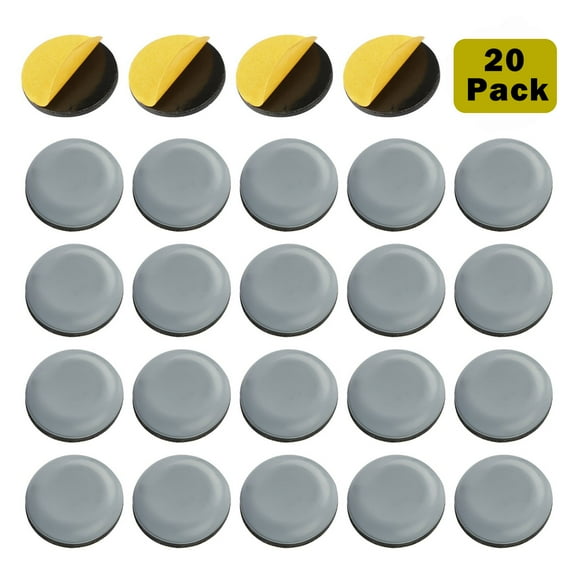 Homaful 20 Pack Stick Furniture Sliders,1inch Adhesive Furniture Glides Sliders Chair Leg Slides for Carpet Tile Hardwood Easy & Safely - Best Floor Protector, Adhesive Glider Pads