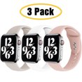 thumbnail image 1 of Homaful 3 Pack Compatible with Apple Watch Bands 40mm 38mm 42mm 44mm, Soft Silicone Sport Wristbands Replacement Strap with Classic Clasp for iWatch Series SE 6 5 4 3 2 1 for Women Men, 1 of 6