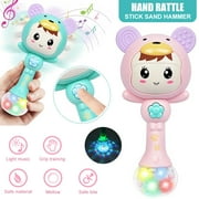 Homaful Baby Toys Rattles Shakers Teether Electronic Rattle Shaker with Light and Musical Baby Gift Set for Hand Development Early Educational Toys for 0 3 6 9 12 Months Girls Boys