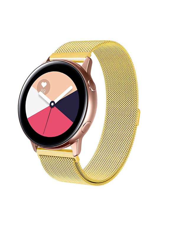 Compatible with Samsung Active 2 40mm 44mm/Active/Galaxy Watch 3 41mm/Galaxy Watch 42mm Watch Bands,20mm Stainless Steel Mesh Loop Replacement Wristband Strap for Women Men