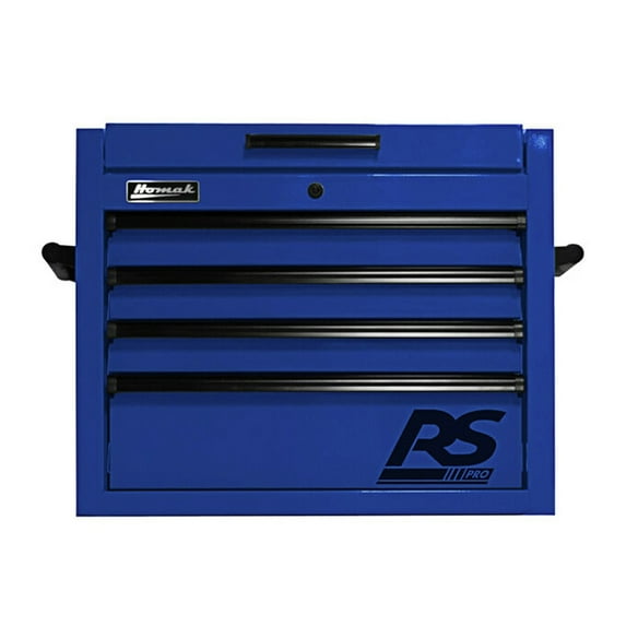Homak 27" RS Pro Series 4 Drawer Top Chest with Power Strip - Rally Sport Blue
