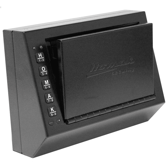 Homak 3.5 Inch Small Steel Electric Pistol Box with Quick Access Key Pad, Black