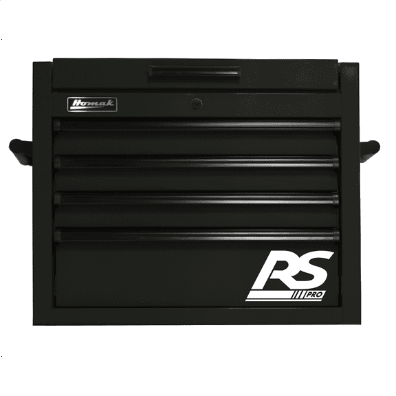 Homak Manufacturing 27 in. RS PRO 4 Drawer Top Chest w/ Outlet - Black