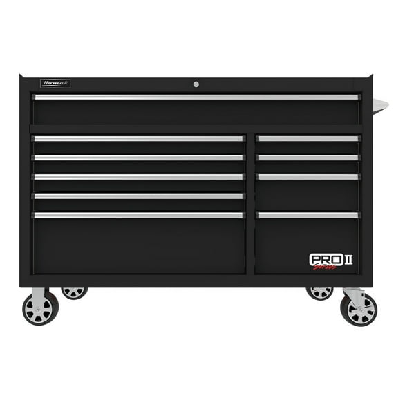 Homak BK04054012 54 in. Pro 2 10-Drawer Roller Cabinet (Black)