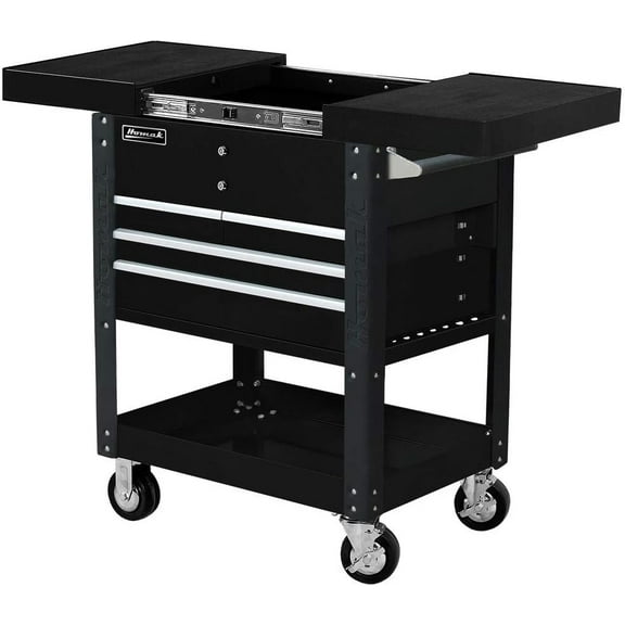 Homak BK06043500 Slide Top Service Cart 35 Pro Series Four Drawer