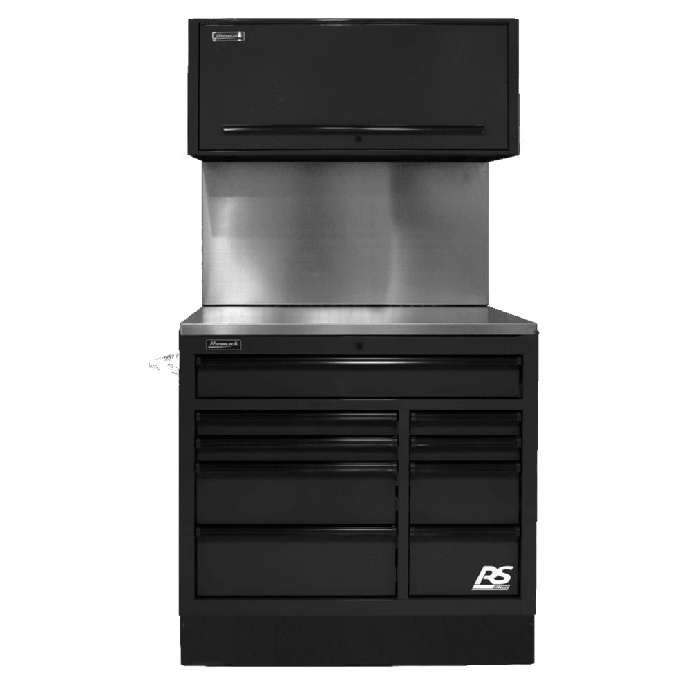 Homak BKCTS41003 41 in. CTS Conversion Kit with Solid Backsplash - Black