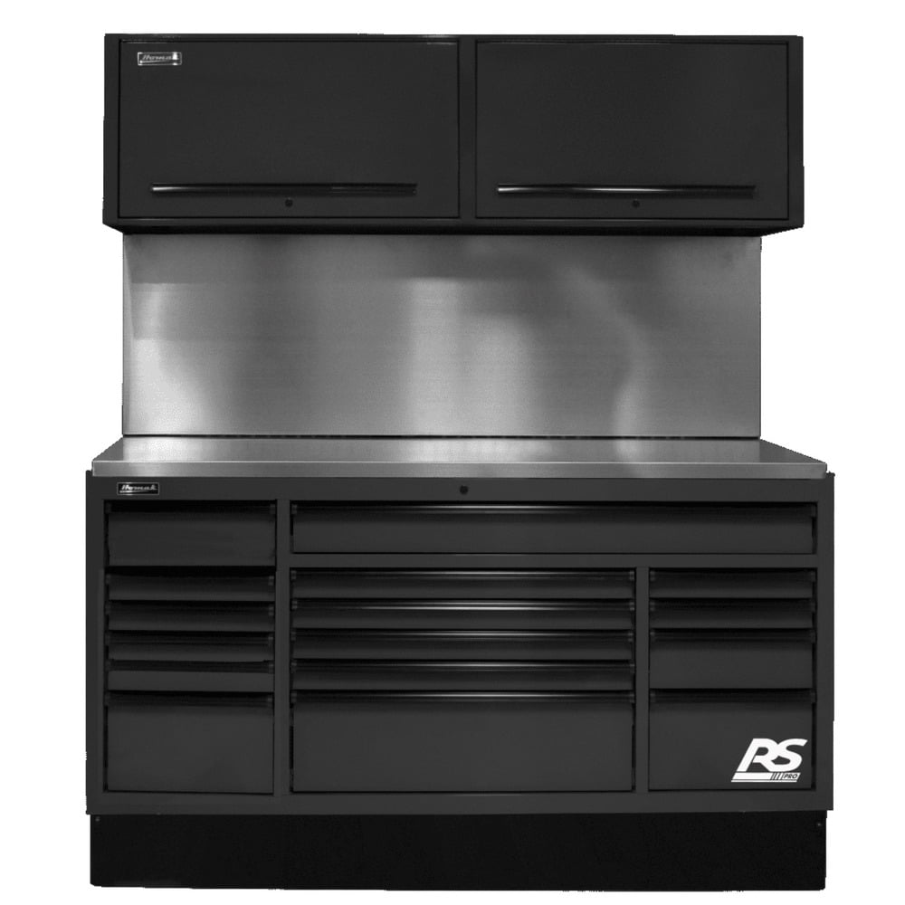 Homak BKCTS72003 72 in. CTS Conversion Kit with Solid Backsplash - Black