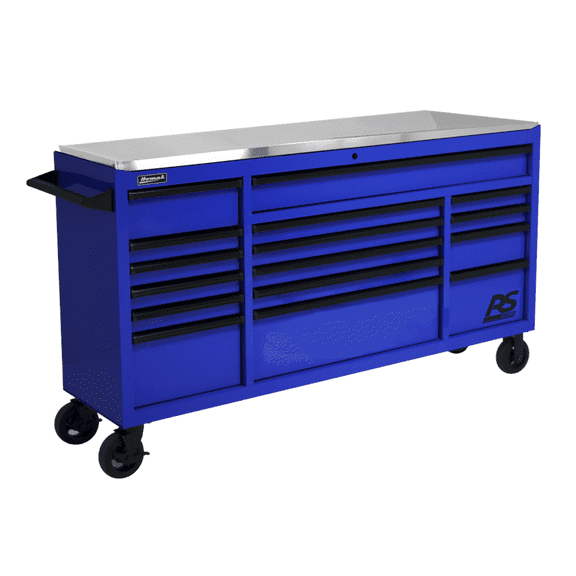 Homak Manufacturing 72" RS Roller Cabinet Blue Stainless Steel Top - GREEN