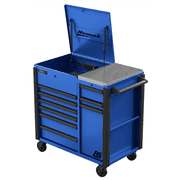 Homak Manufacturing 44 Inch RS Pro 9 Drawer Flip Top Power Service Cart w/ Workstation - Blue