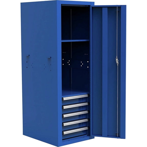 Homak BL08022052 22 in. Pro 2 5-Drawer Full Height Side Locker - Blue