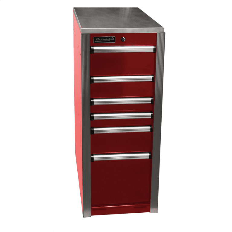 Homak Manufacturing HXL 6-Drawer Side Cabinet - Red - Walmart.com