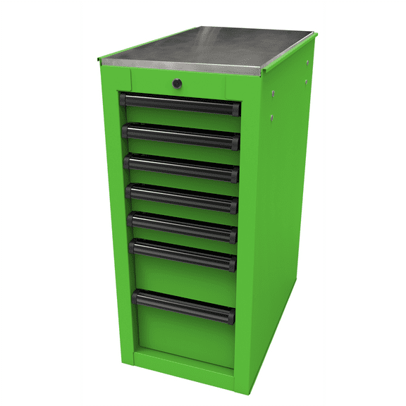 Homak Manufacturing RS PRO 14-1/2 in. 7-Drawer Side Cabinet, Lime Green