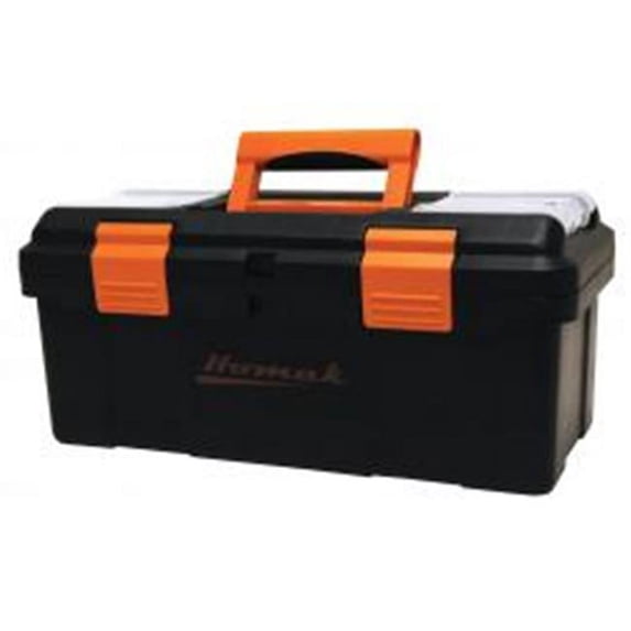 Homak Manufacture HMBK00116004 Plastic 16 in. Tool Box with Tray & Dividers