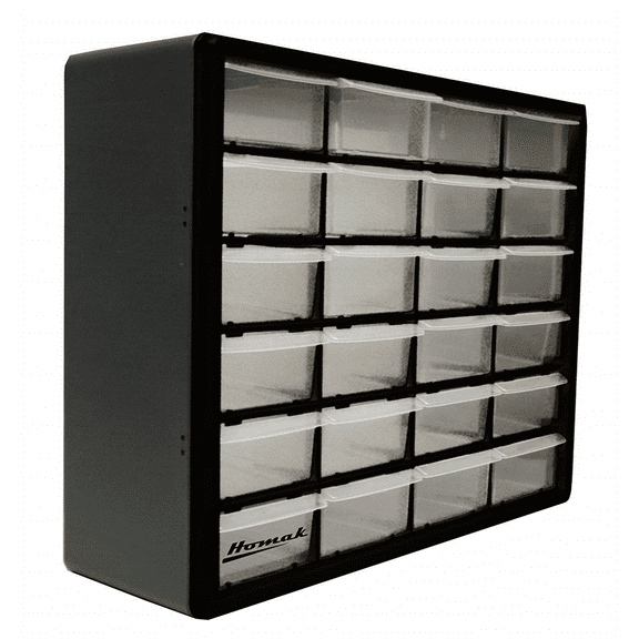 Homak Manufacturing 24-Drawer Parts Organizer, Black
