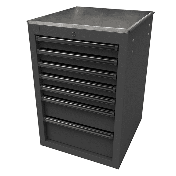 Homak Manufacturing RS PRO 22 in. 7-Drawer Side Cabinet, Black