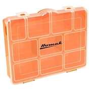 Homak Short Plastic Storage Box - Clear & Orange