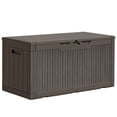thumbnail image 1 of Homall 100 Gallon Outdoor Box Deck Plastic Resin Storage Box, Dark Brown, 1 of 7