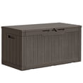 thumbnail image 1 of Homall 100 Gallon Outdoor Box Deck Plastic Resin Storage Box, Dark Brown, 1 of 7