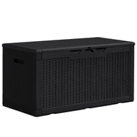 Homall 100 Gallon Outdoor Patio Deck Plastic Resin Storage Box Backyard (Black)