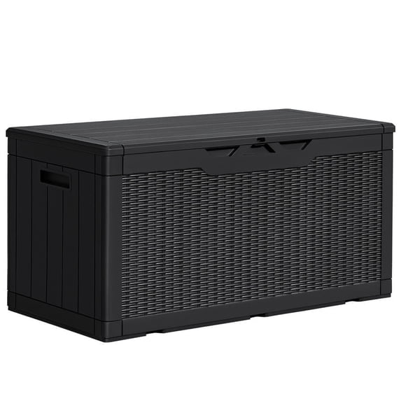 Homall 100 Gallon Outdoor Patio Box Deck Plastic Resin Storage Box Backyard, Black