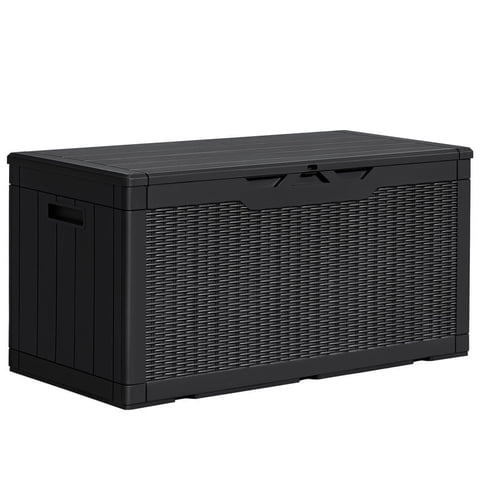 Homall 100 Gallon Outdoor Patio Box Deck Plastic Resin Storage Box Backyard, Black