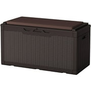 Homall 100-Gallon Outdoor Resin Deck Box for All-Weather Use Lockable Waterproof Storage Solution with Cushion Storage,Dark Brown