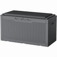 thumbnail image 1 of Homall 100-Gallon Outdoor Resin Deck Box for All-Weather Use Lockable Waterproof Storage Solution with Cushion Storage,Gray, 1 of 7