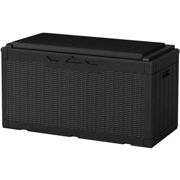 Homall 100-Gallon Outdoor Resin Deck Box for All-Weather Use Lockable Waterproof Storage Solution with Cushion Storage