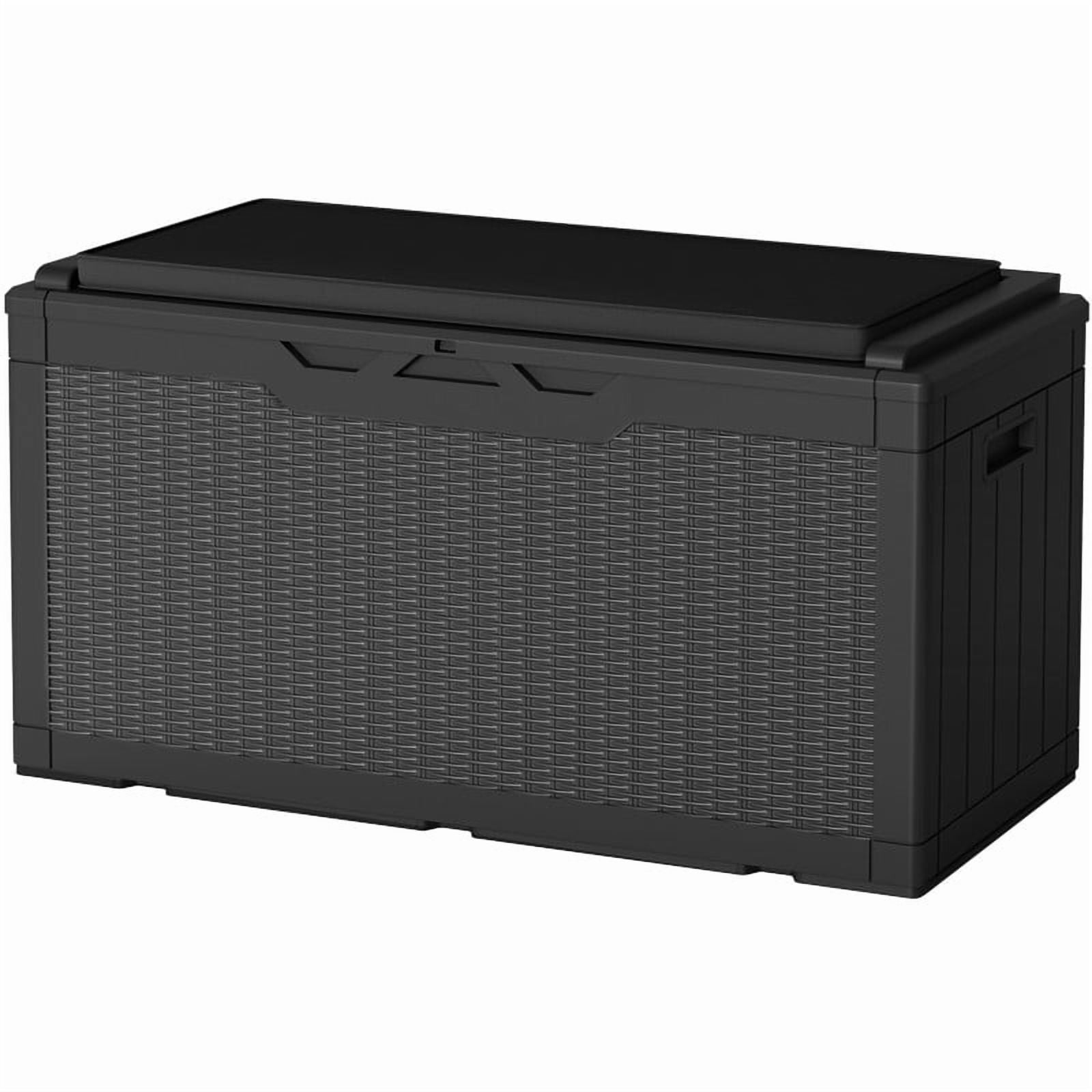 Homall 100-Gallon Outdoor Resin Deck Box for All-Weather Use Lockable Waterproof Storage Solution with Cushion Storage