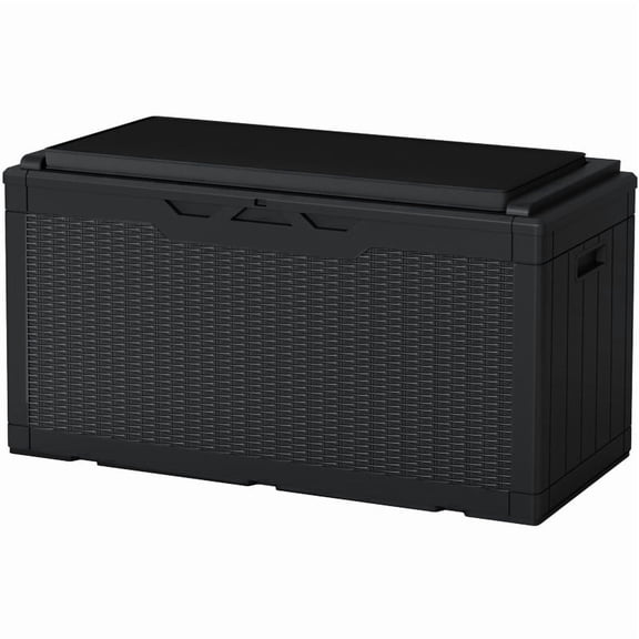 Homall 100-Gallon Outdoor Resin Deck Box for All-Weather Use Lockable Waterproof Storage Solution with Cushion Storage