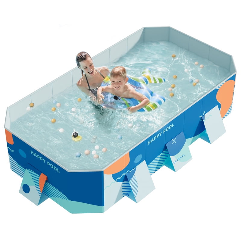 Foldable Swiing Pool, Non-Inflatable Kids' And Adults' Outdoor Large