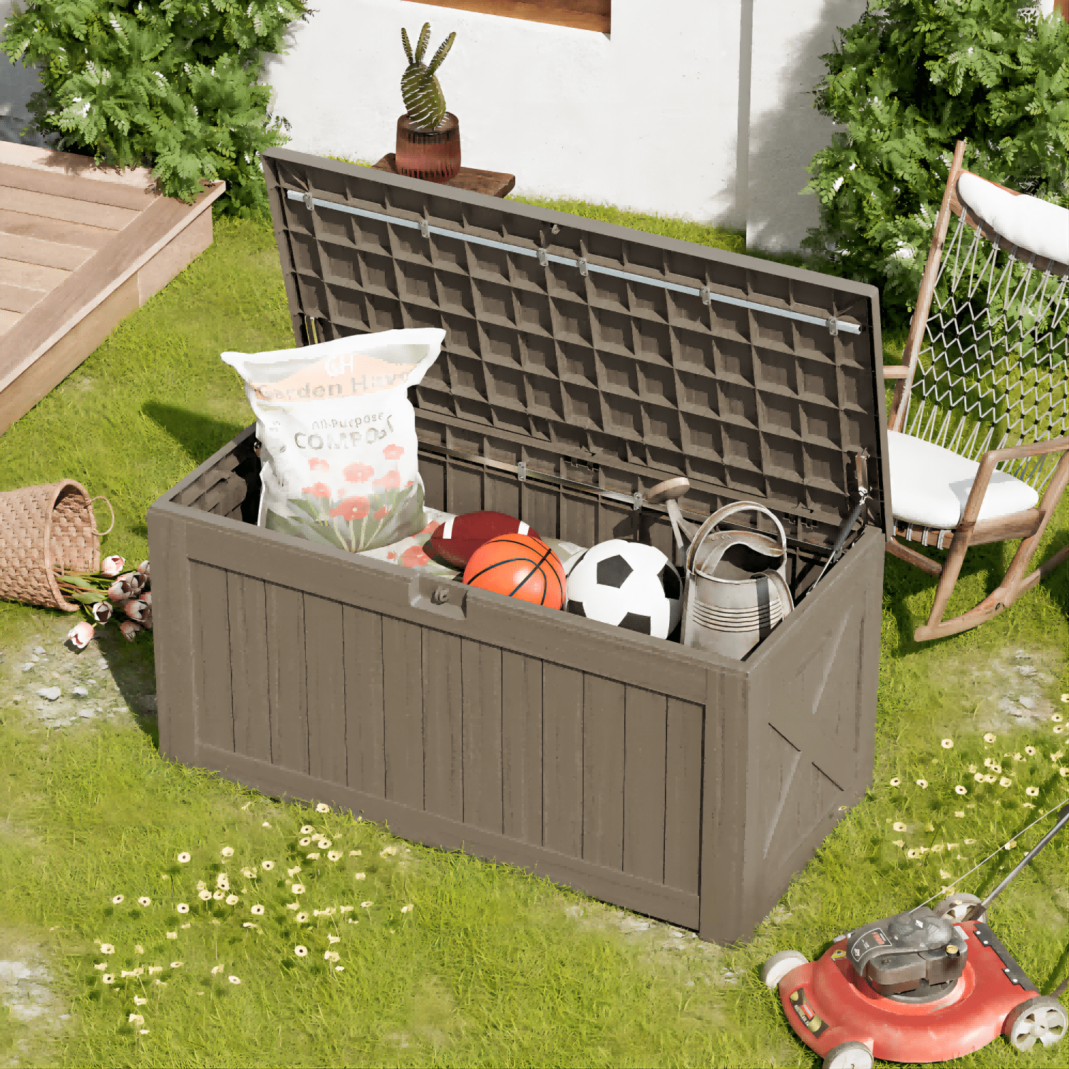 Homall 100 Gallon Outdoor Patio Storage Box – Durable Resin Deck Solution
