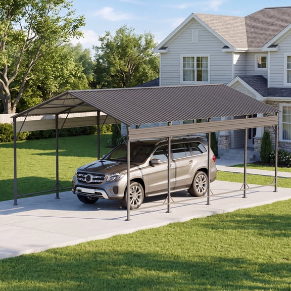 Homall 12x20 FT Heavy Duty Carport, Reinforced Base Metal Garage, All-Weather Protection for Cars Trucks Boats & More