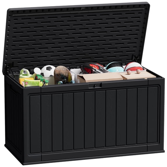 Homall 150 Gallon Resin Deck Box, Outdoor Lockable Storage Box, Waterproof and UV Resistant for Patio