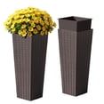 thumbnail image 1 of Homall 2-Pack 24" Tall Outdoor Plastic Planters with Inside Pots, Rattan - Patterned for Patio Decor, 1 of 7