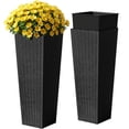 thumbnail image 1 of Homall 2-Pack 32" Tall Outdoor Plastic Planters with Inside Pots, Rattan - Patterned for Patio Decor, 1 of 7