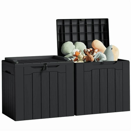 Homall 2PCS 31 Gallon Outdoor Deck Box In Resin with Seat