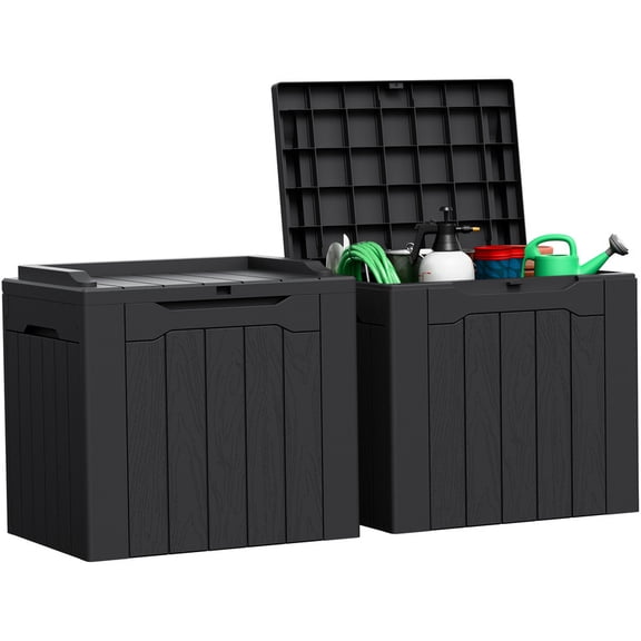 Homall 2PCS 31 Gallon Outdoor Deck Box In Resin with Seat