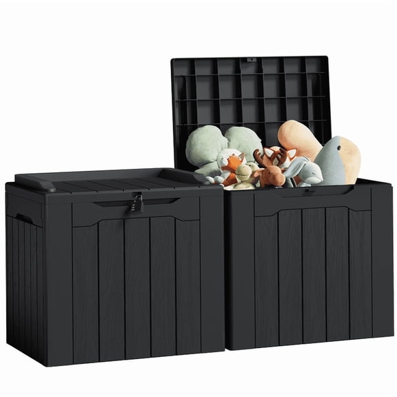 Homall 2PCS 31 Gallon Outdoor Deck Box In Resin with Seat