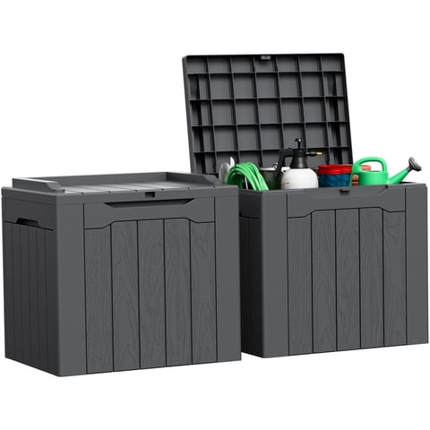 Homall 2PCS 31 Gallon Outdoor Deck Box In Resin with Seat