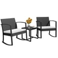 thumbnail image 1 of Homall 3 Pieces Outdoor Rocking Chairs, PE Rattan Chairs with Cushions and Coffee Table Conversation Set, 1 of 7