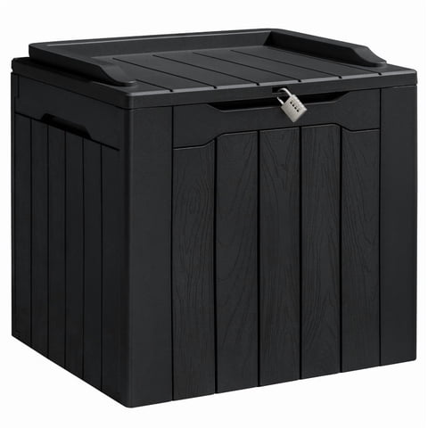Homall 31 Gallon Outdoor Deck Box In Resin with Seat, Black