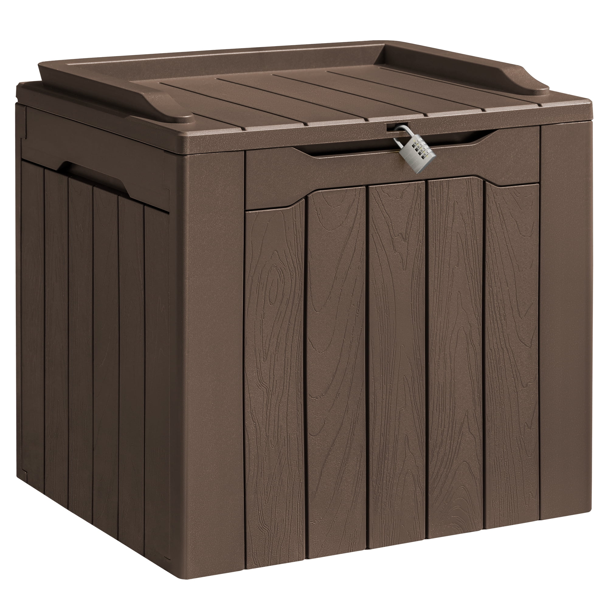 ADDOK 85 Gallon Deck Box Lockable, Resin Outdoor Storage Box